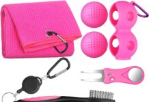 Wettarn Pink Golf Accessories Kit Review 18 pcs pink golf accessories kit include golf ball marker golf balls holder club groove cleaner brush divot repair plast