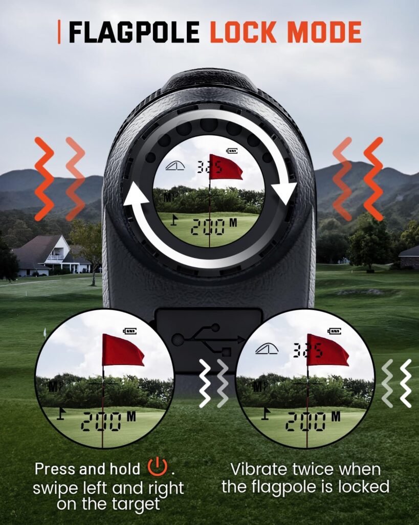 Bestsee Range Finder Golf with Magnet Stripe, 1200 Yards Golf Rangefinder with Slope, Flag Pole Locking Vibration, 7X Magnification, USB Rechargeable Range Finder Bestsee Range Finder Golf with Magnet Stripe, 1200 Yards Golf Rangefinder with Slope, Flag Pole Locking Vibration, 7X Magnification, USB Rechargeable Range Finder