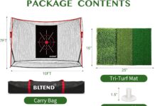 Bltend Golf Net Review bltend golf net 10x7ft heavy duty golf practice nets for backyard driving with golf mat 7 golf tees 8 golf balls golf hi 1