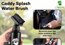 Caddy Splash Golf Water Brush Review caddy splash golf water brush retractable brush with nylon bristles head wide cleaning coverage anti leak reservoir tube 2