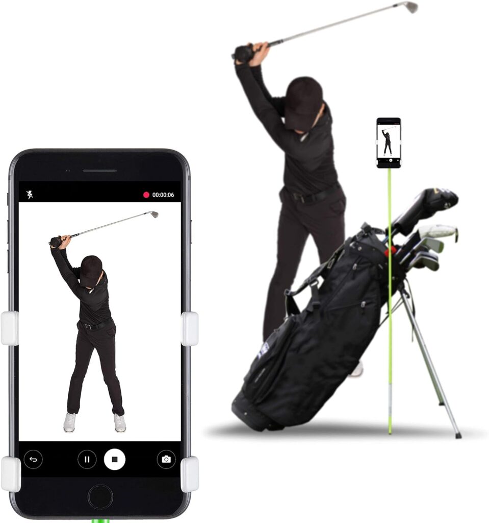SelfieGOLF Record Golf Swing - Cell Phone Holder Golf Analyzer Accessories | Winner of The PGA Best Product | Selfie Putting Training Aids Works with Any Golf Bag and Alignment Stick SelfieGOLF Record Golf Swing - Cell Phone Holder Golf Analyzer Accessories | Winner of The PGA Best Product | Selfie Putting Training Aids Works with Any Golf Bag and Alignment Stick