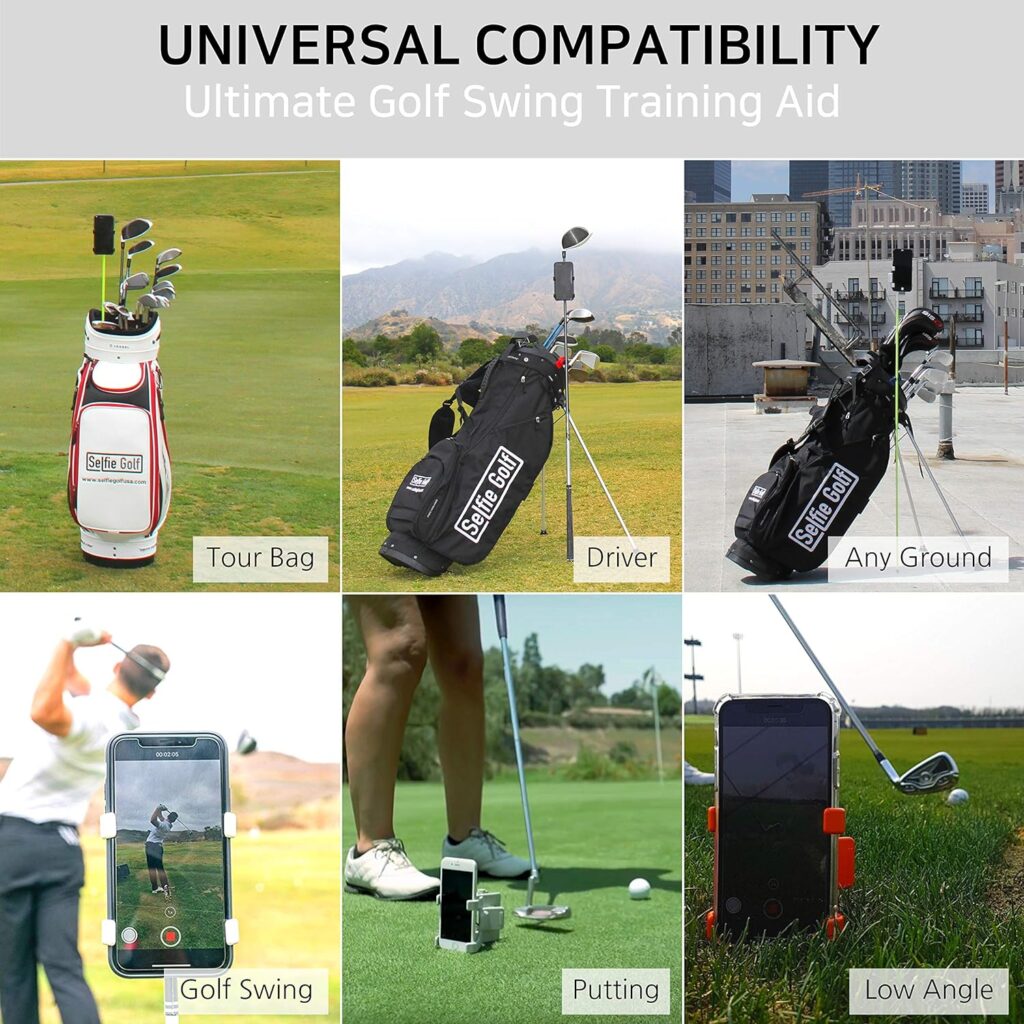SelfieGOLF Record Golf Swing - Cell Phone Holder Golf Analyzer Accessories | Winner of The PGA Best Product | Selfie Putting Training Aids Works with Any Golf Bag and Alignment Stick SelfieGOLF Record Golf Swing - Cell Phone Holder Golf Analyzer Accessories | Winner of The PGA Best Product | Selfie Putting Training Aids Works with Any Golf Bag and Alignment Stick