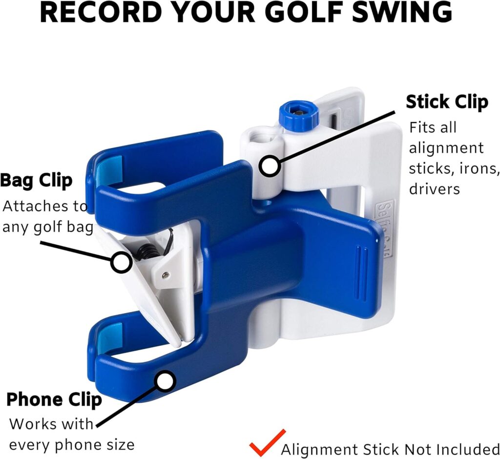 SelfieGOLF Record Golf Swing - Cell Phone Holder Golf Analyzer Accessories | Winner of The PGA Best Product | Selfie Putting Training Aids Works with Any Golf Bag and Alignment Stick SelfieGOLF Record Golf Swing - Cell Phone Holder Golf Analyzer Accessories | Winner of The PGA Best Product | Selfie Putting Training Aids Works with Any Golf Bag and Alignment Stick