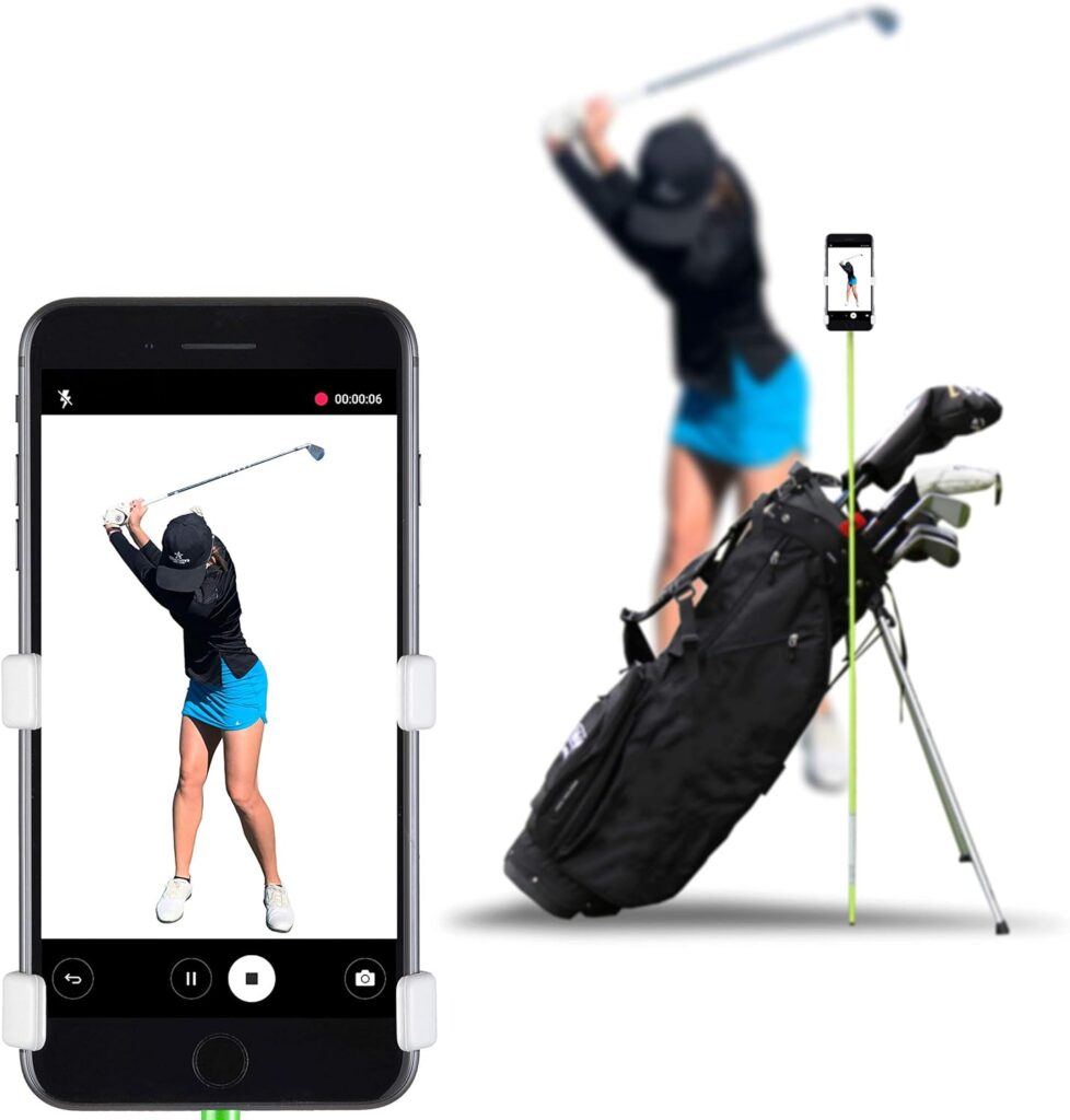 SelfieGOLF Record Golf Swing - Cell Phone Holder Golf Analyzer Accessories | Winner of The PGA Best Product | Selfie Putting Training Aids Works with Any Golf Bag and Alignment Stick SelfieGOLF Record Golf Swing - Cell Phone Holder Golf Analyzer Accessories | Winner of The PGA Best Product | Selfie Putting Training Aids Works with Any Golf Bag and Alignment Stick