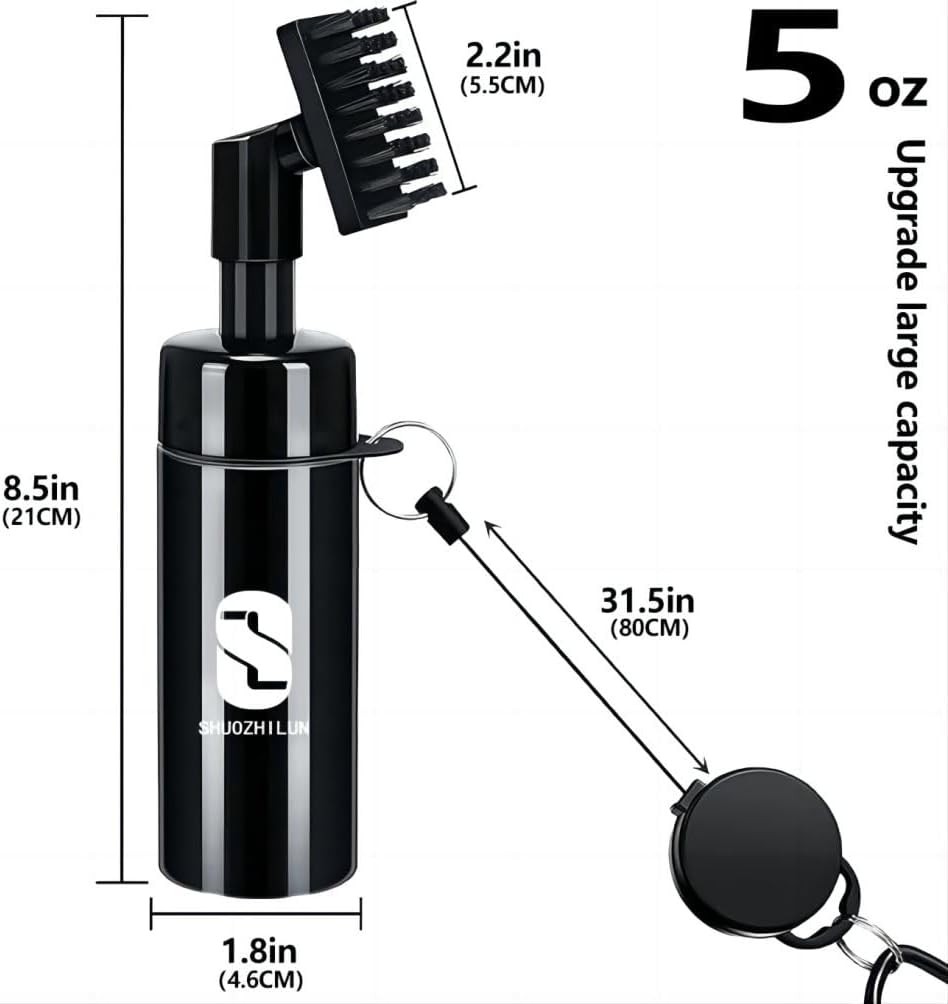 SHUOZHILUN Golf Club Cleaner Brush with Water Spray Bottle 8.5 Inches Holds 5 Ounces of Water,Golf Accessories for Men,Golf Club Brush Groove Cleaner, for Men/Women SHUOZHILUN Golf Club Cleaner Brush with Water Spray Bottle 8.5 Inches Holds 5 Ounces of Water,Golf Accessories for Men,Golf Club Brush Groove Cleaner, for Men/Women