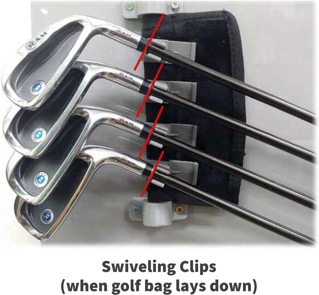 SwingSwing Premium Golf Club Holder Club Organizing Clips | 14 Clips Set with Identifying Numbered Stickers | Swivel Action Golf Club Clips for Golf Bags | Club Damage Protection SwingSwing Premium Golf Club Holder Club Organizing Clips | 14 Clips Set with Identifying Numbered Stickers | Swivel Action Golf Club Clips for Golf Bags | Club Damage Protection