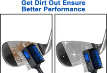 THIODOON Golf Club Cleaner Brush Review thiodoon 2 pack golf club cleaner brush with retractable spike 2ft extension cord and carabiner lightweight golf club gr 1