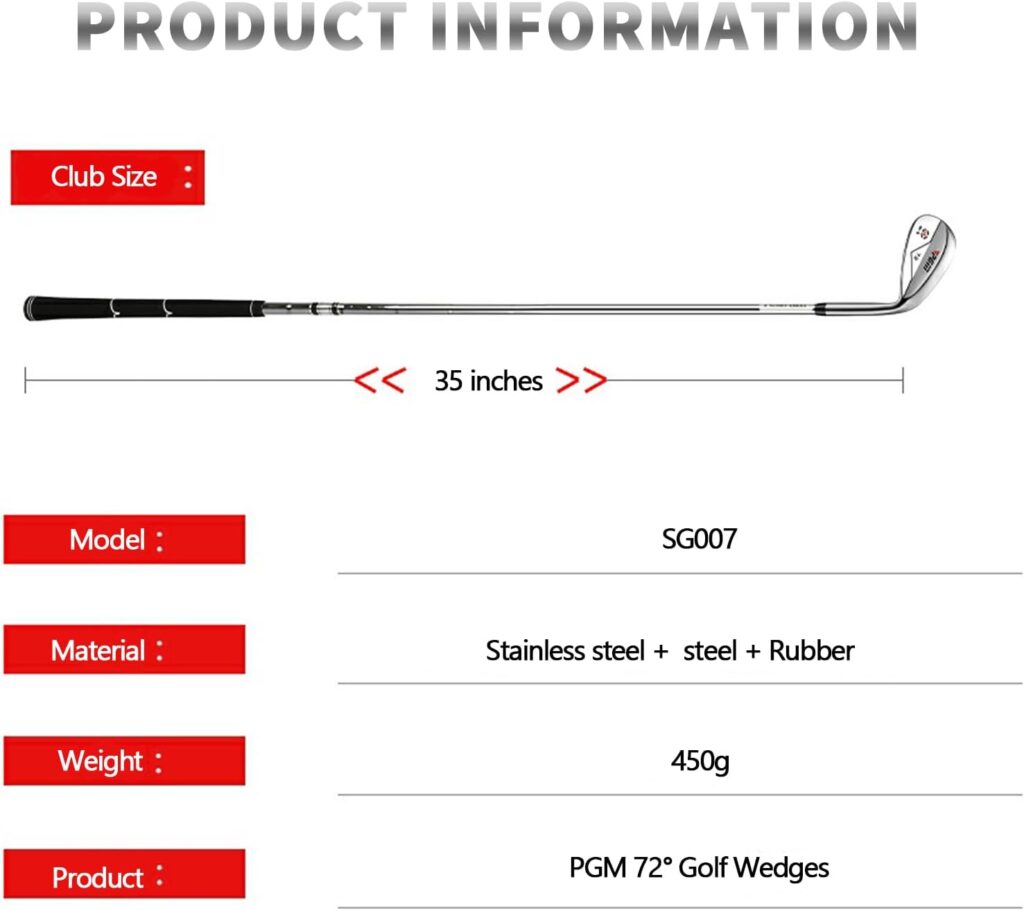 PGM Wedge - 72 Degrees Premium Sand Wedge, Lob Wedge for Men Women - CNC Textured - Bunker Buster Escape Bunkers and Save Strokes Around The Green-High Loft Golf Club PGM Wedge - 72 Degrees Premium Sand Wedge, Lob Wedge for Men Women - CNC Textured - Bunker Buster Escape Bunkers and Save Strokes Around The Green-High Loft Golf Club
