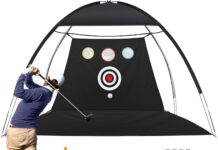 10x7ft Golf Practice Net Review golf net 10x7ft golf practice net backyard driving golf chipping net golf swing net all in 1 home golf hitting aid nets