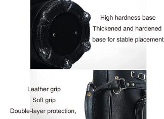 Portable Leather Golf Stand Bag review portable golf bag leather golf stand bag for men women high hardness base that can hold 14 clubs suitable for travel gol 3