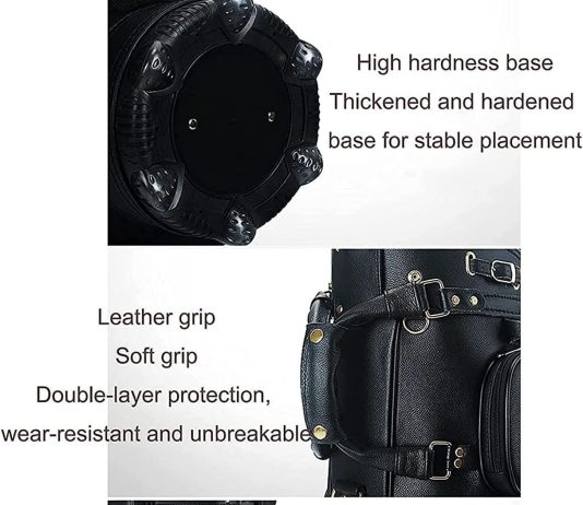 portable golf bag leather golf stand bag for men women high hardness base that can hold 14 clubs suitable for travel gol 3