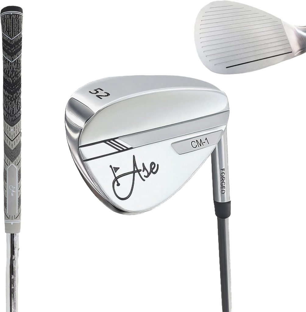 Ase Premium CM-1 Golf Wedges - Full Face Grooves + Milled Face Golf Wedge Individuals or Set for Men 50/52/54/56/58/60 Degree Wedges Corded Grip for Increase Control and Comfort