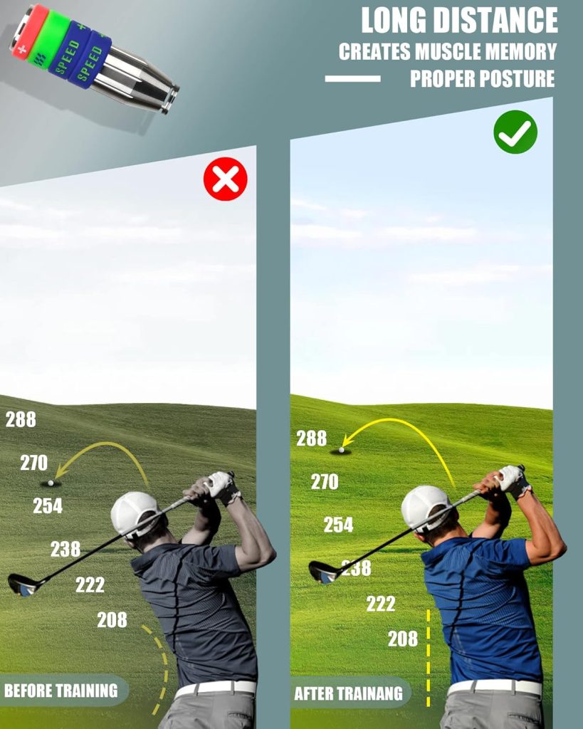 Big Crazy Golf Swing Speed Trainer Adjustable,Training Equipment Three Weight Configuration Options, Golf Tempo Training Aids Connect Your Clubs for Callaway Taylormade Ping Titleist PXG