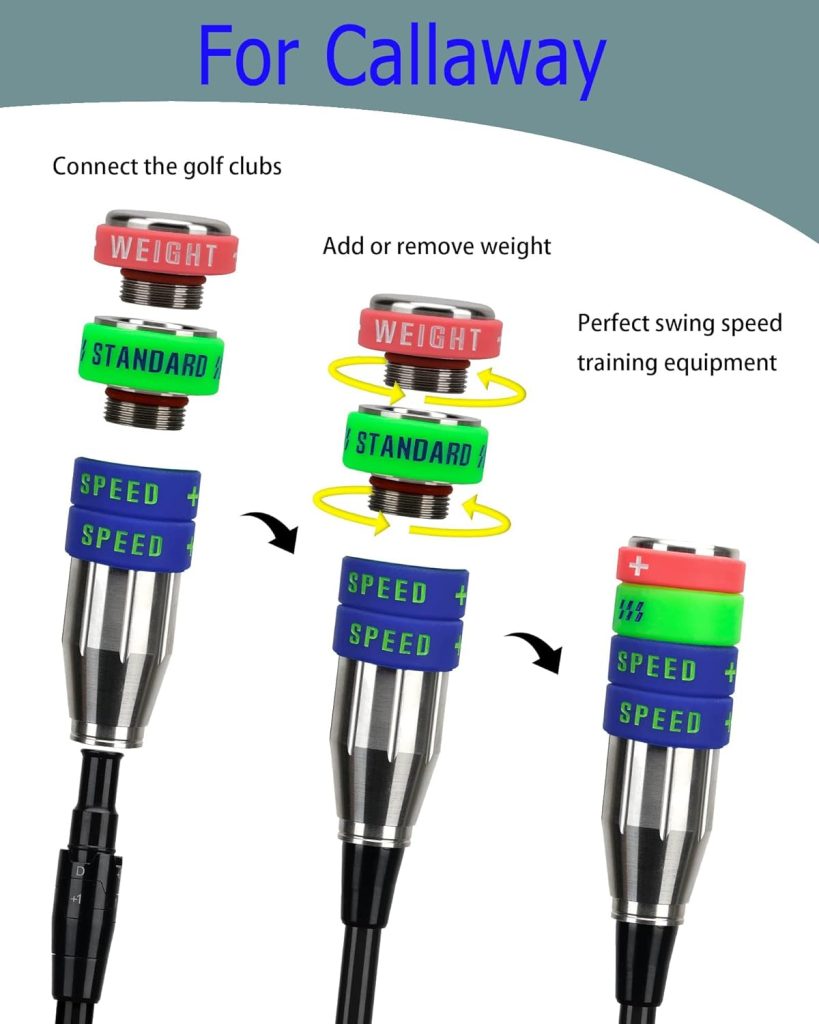 Big Crazy Golf Swing Speed Trainer Adjustable,Training Equipment Three Weight Configuration Options, Golf Tempo Training Aids Connect Your Clubs for Callaway Taylormade Ping Titleist PXG