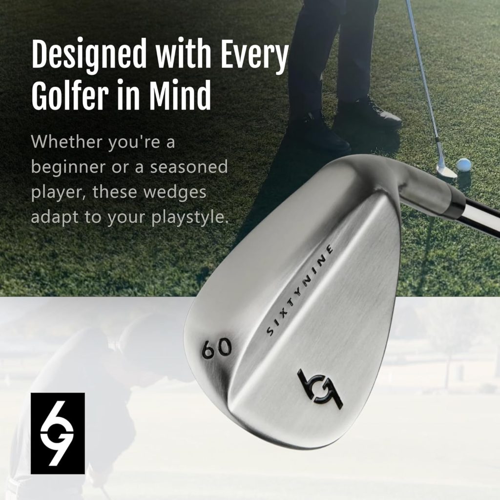 Golf Wedge Set for Men Women (54/60/69 Set) by 69 Degree Golf | Lob, Sand Pitching Wedges | Length 35 Steel Shaft