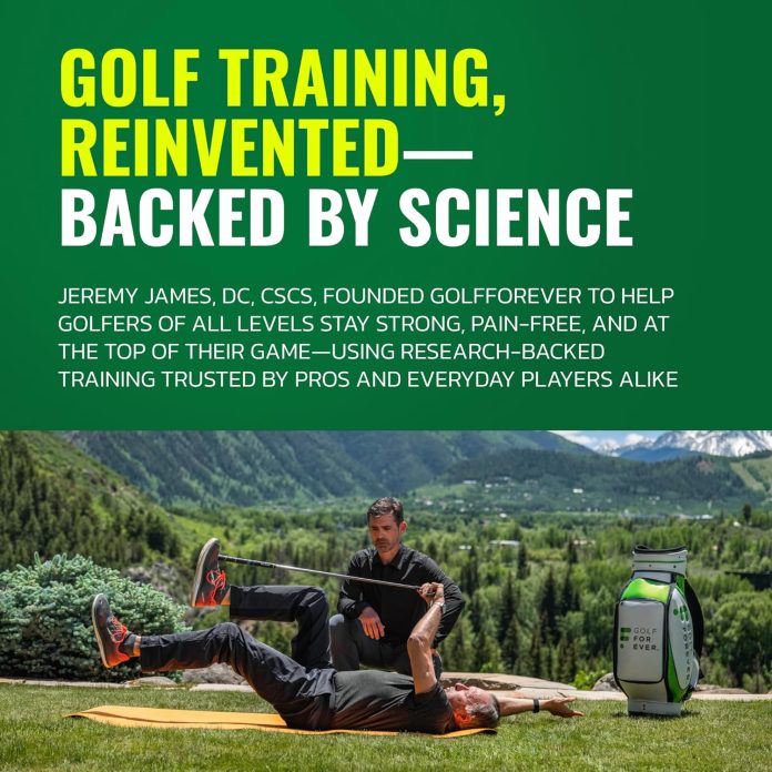 golfforever swing trainer golf training fitness system for strength flexibility swing power includes 30 day membership t 1