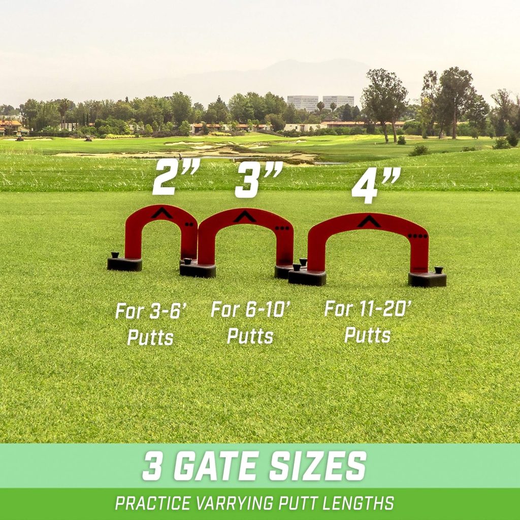 GoSports Align Putting Gates Practice Set: Includes 3 Premium Metal Gates (2 in / 3 in / 4 in) - Use on The Green or at Home!