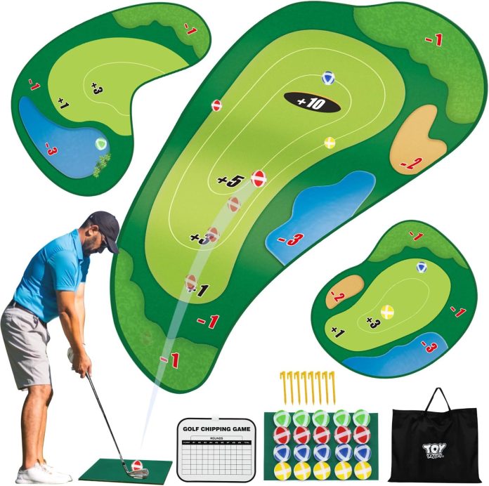 toy life chipping golf game mat indoor outdoor games for adults and family kids outdoor play equipment stick chip game i 10