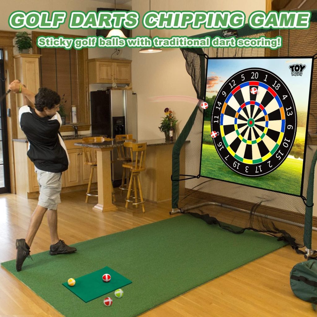 TOY Life Chipping Golf Game Mat Indoor Outdoor Games for Adults and Family Kids Outdoor Play Equipment Stick Chip Game Indoor Golf Set Backyard Games Outdoor Toys for Kids