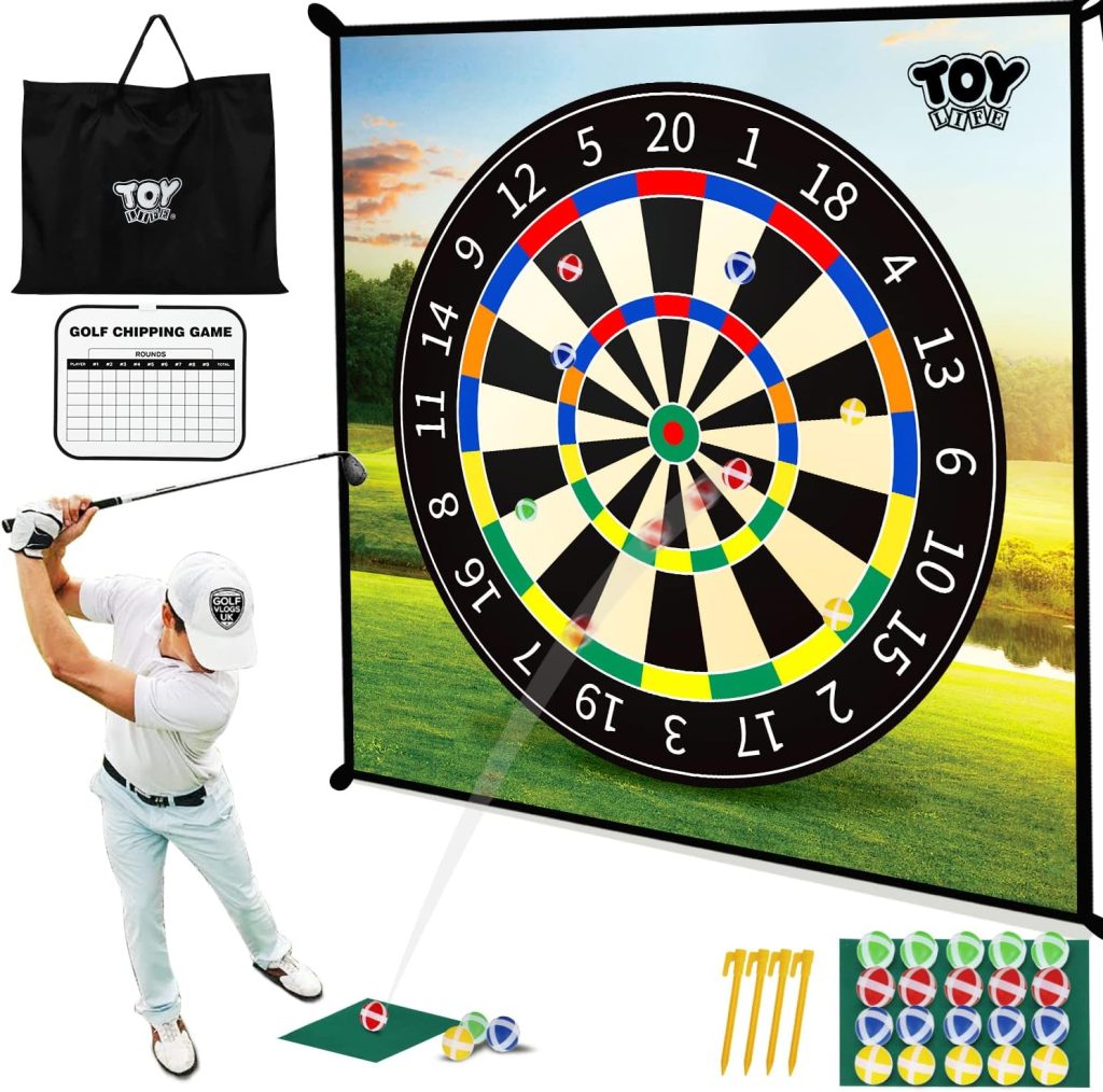 TOY Life Chipping Golf Game Mat Indoor Outdoor Games for Adults and Family Kids Outdoor Play Equipment Stick Chip Game Indoor Golf Set Backyard Games Outdoor Toys for Kids