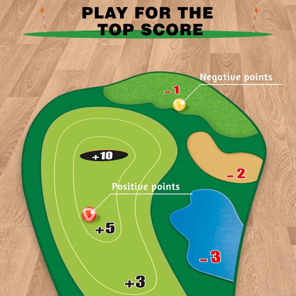 TOY Life Chipping Golf Game Mat Indoor Outdoor Games for Adults and Family Kids Outdoor Play Equipment Stick Chip Game Indoor Golf Set Backyard Games Outdoor Toys for Kids