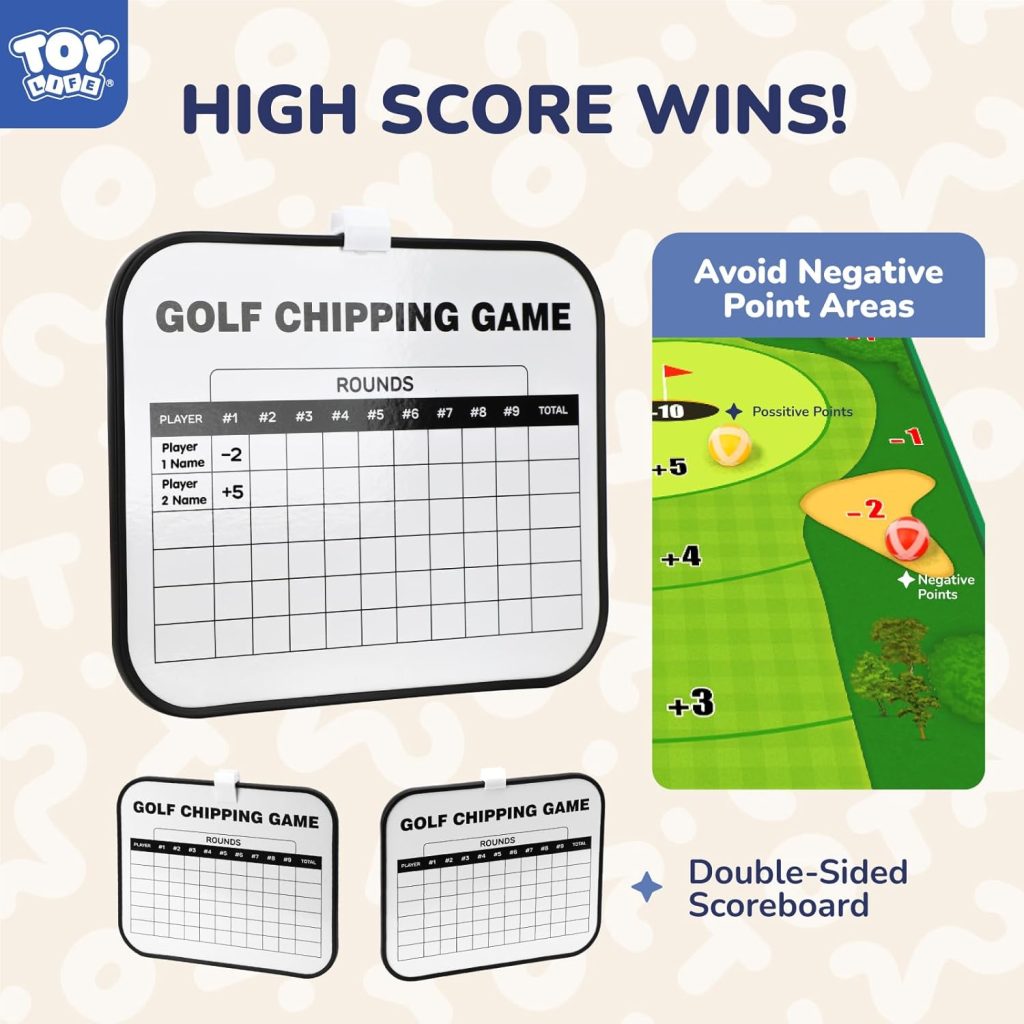 TOY Life Chipping Golf Game Mat Indoor Outdoor Games for Adults and Family Kids Outdoor Play Equipment Stick Chip Game Indoor Golf Set Backyard Games Outdoor Toys for Kids
