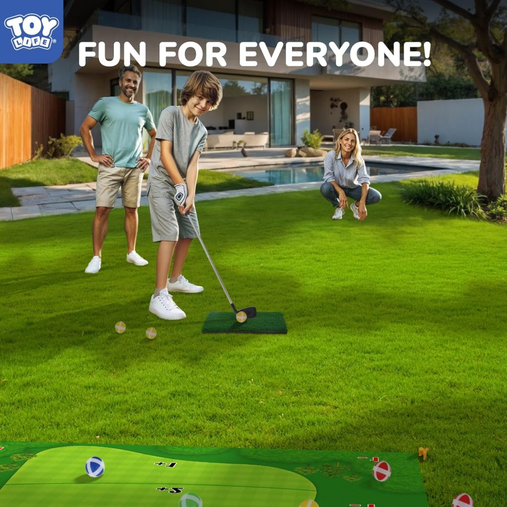 TOY Life Chipping Golf Game Mat Indoor Outdoor Games for Adults and Family Kids Outdoor Play Equipment Stick Chip Game Indoor Golf Set Backyard Games Outdoor Toys for Kids