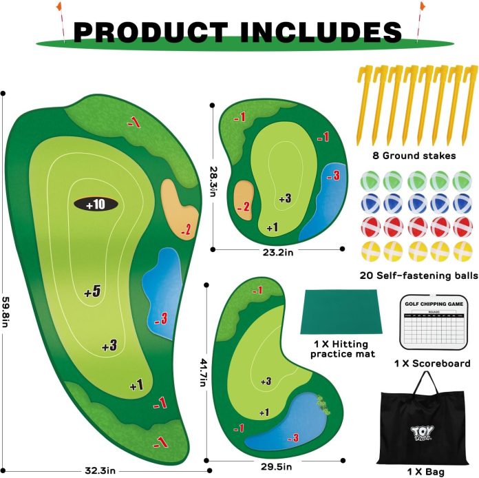 toy life chipping golf game mat indoor outdoor games for adults and family kids outdoor play equipment stick chip game i 9