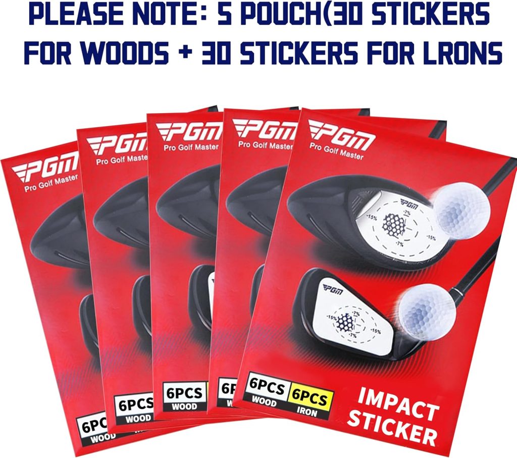PGM Golf Impact Tape Set 60 Pcs, Self-Teaching Sweet Spot and Shot Consistency Analysis, Club Impact Stickers for Woods and Irons Each 30 Pcs, Useful Training Aid Improve Swing Accuracy PGM Golf Impact Tape Set 60 Pcs, Self-Teaching Sweet Spot and Shot Consistency Analysis, Club Impact Stickers for Woods and Irons Each 30 Pcs, Useful Training Aid Improve Swing Accuracy