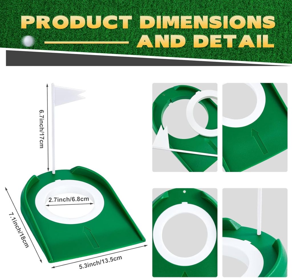 Sotiff Golf Putting Practice Cup Hole Training Aids Golf Accessories Training Putters with Plastic Flag for Adult Green Office Garage Yard Indoor Outdoor Practice Sotiff Golf Putting Practice Cup Hole Training Aids Golf Accessories Training Putters with Plastic Flag for Adult Green Office Garage Yard Indoor Outdoor Practice