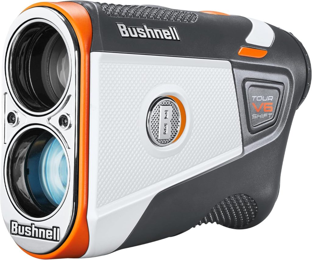 Bushnell Golf Tour V6 Shift Laser Rangefinder with Slope Compensation, 1300-Yard Range, Flag Lock Vibration, Magnetic Cart Mount, 6X Magnification, Waterproof – Tournament Legal Bushnell Golf Tour V6 Shift Laser Rangefinder with Slope Compensation, 1300-Yard Range, Flag Lock Vibration, Magnetic Cart Mount, 6X Magnification, Waterproof – Tournament Legal