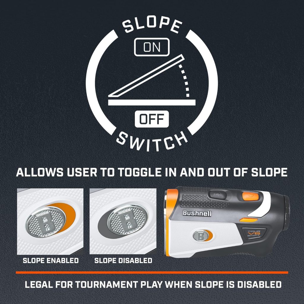 Bushnell Golf Tour V6 Shift Laser Rangefinder with Slope Compensation, 1300-Yard Range, Flag Lock Vibration, Magnetic Cart Mount, 6X Magnification, Waterproof – Tournament Legal Bushnell Golf Tour V6 Shift Laser Rangefinder with Slope Compensation, 1300-Yard Range, Flag Lock Vibration, Magnetic Cart Mount, 6X Magnification, Waterproof – Tournament Legal