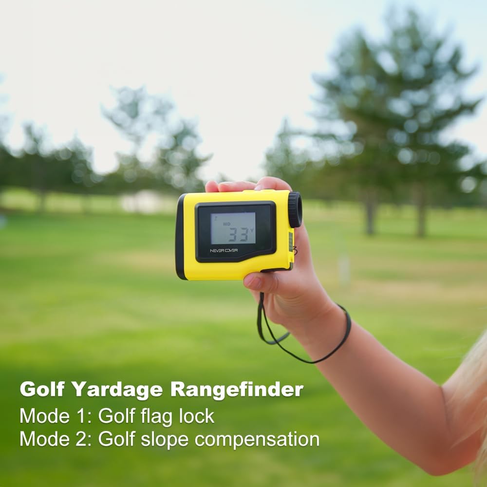 Never Over Range Finder Golf 1100 Yard, Golf Rangefinder with Slope and LCD Screen, Range Finder Golf Flag Lock Tech and Vibration, Colorful Pink, Blue, Red and Yellow Never Over Range Finder Golf 1100 Yard, Golf Rangefinder with Slope and LCD Screen, Range Finder Golf Flag Lock Tech and Vibration, Colorful Pink, Blue, Red and Yellow