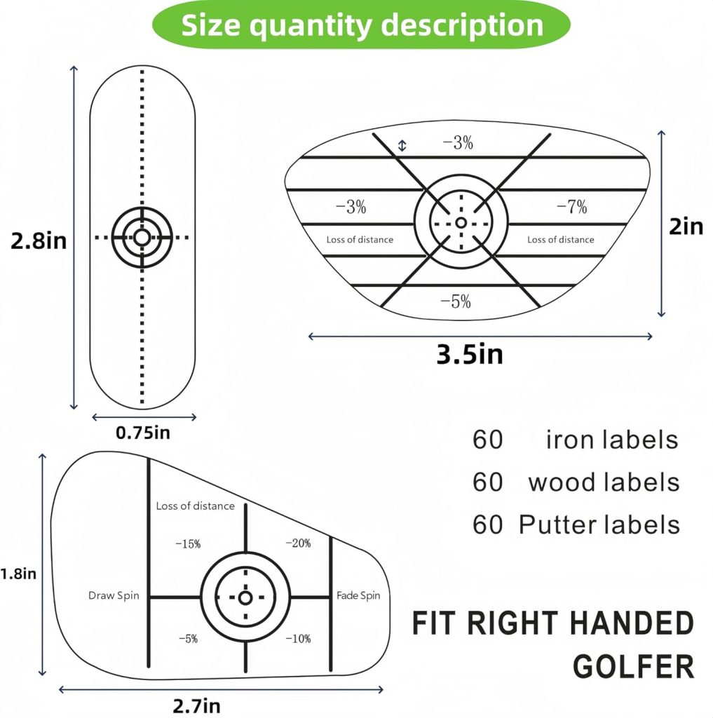 Golf Impact Tape Labels 180 PCS Golf Impact Stickers for Swing Training Improve Golf Swing Accuracy Distance Sticky Golf Pro Club Sweet Spot Consistency Analysis Golf Impact Tape Labels 180 PCS Golf Impact Stickers for Swing Training Improve Golf Swing Accuracy Distance Sticky Golf Pro Club Sweet Spot Consistency Analysis