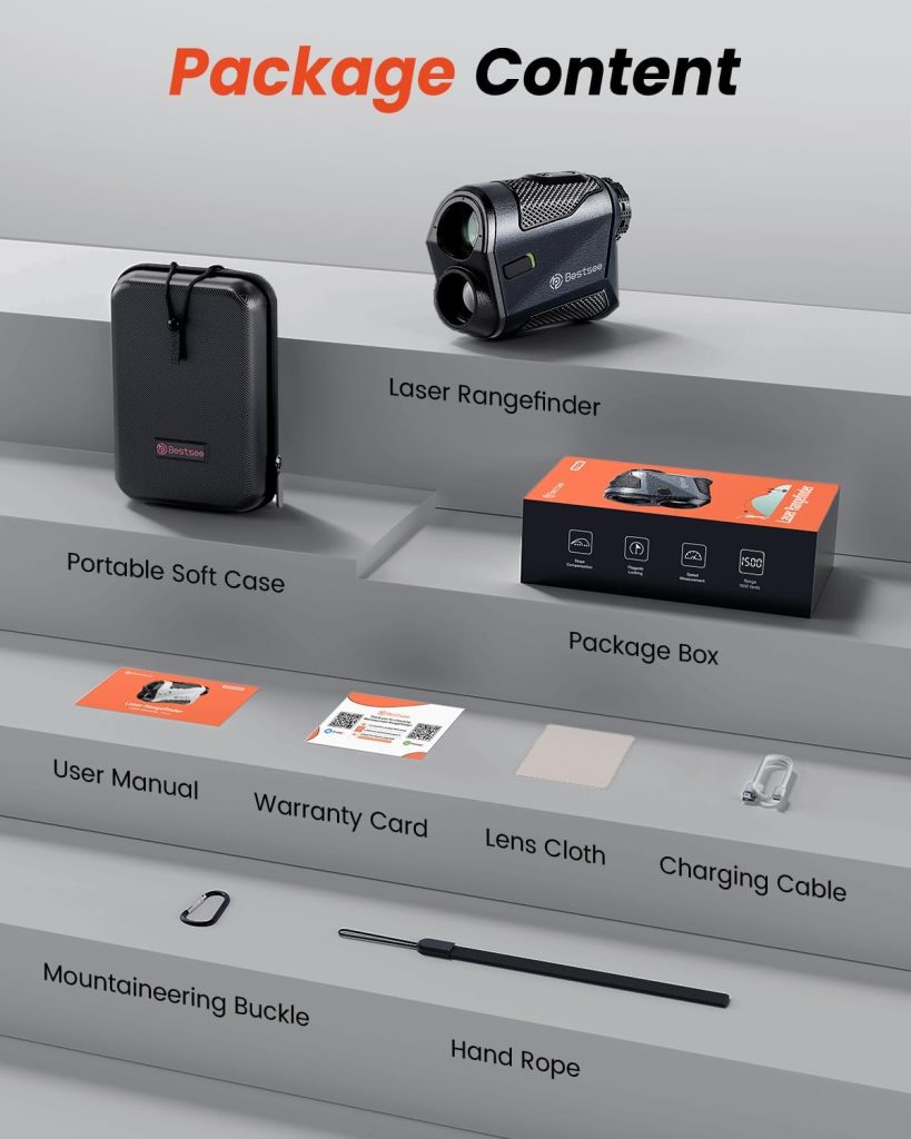 Golf Rangefinder with Slope -1500 Yards Laser Range Finder Golf for Hunter, High-Precision Flag Pole Locking Vibration, 7X Magnification, USB-C Rechargeable Rangefinders Magnet Strip Golf Rangefinder with Slope -1500 Yards Laser Range Finder Golf for Hunter, High-Precision Flag Pole Locking Vibration, 7X Magnification, USB-C Rechargeable Rangefinders Magnet Strip