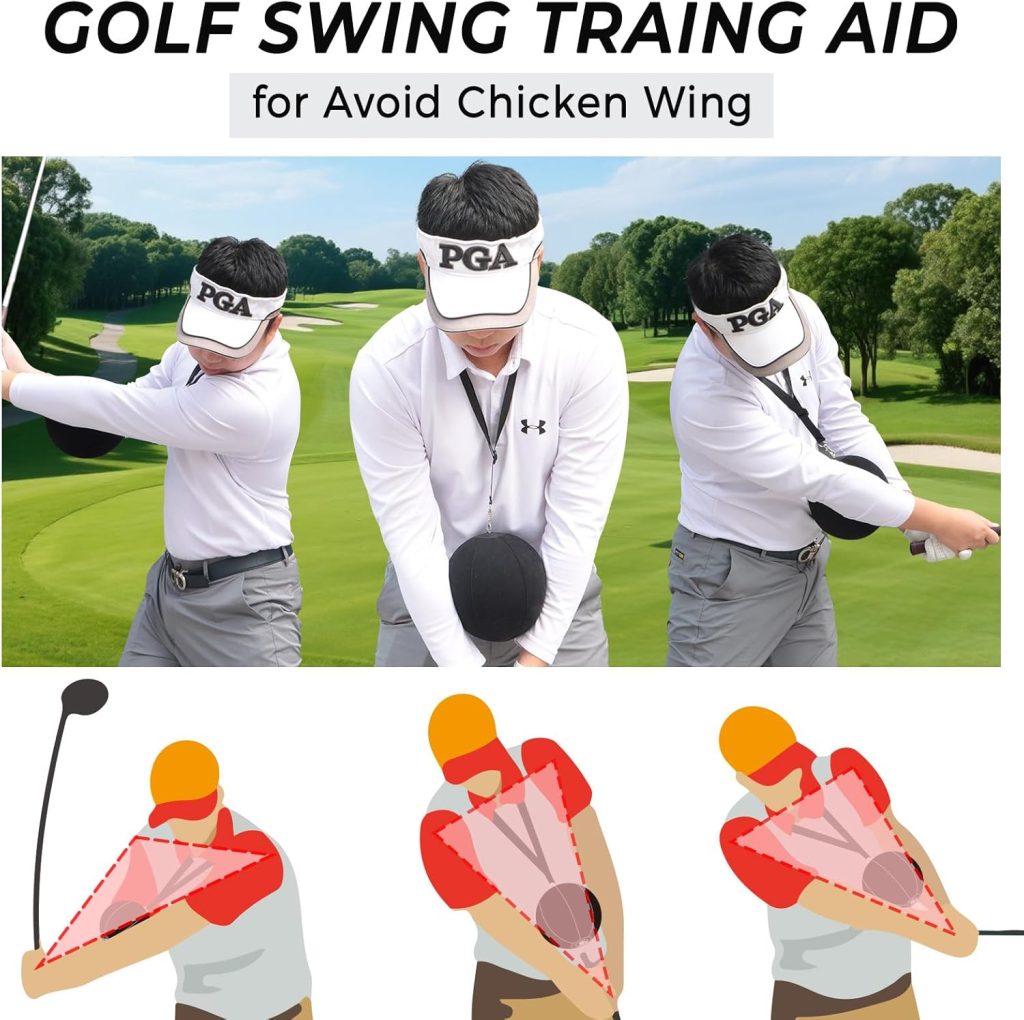 Golf Training Aid, Smart Ball for Golf Swing Trainer, Inflatable Portable Golf Training Equipment for Straight Arm, Indoor Golf Practice Tools to Correct Posture - Amend Chicken Wing for Beginners Golf Training Aid, Smart Ball for Golf Swing Trainer, Inflatable Portable Golf Training Equipment for Straight Arm, Indoor Golf Practice Tools to Correct Posture - Amend Chicken Wing for Beginners