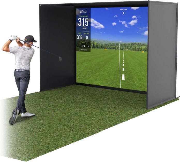 gosports-golf-simulator-enclosure-nets-choose-10-x-8-ft-12-x-9-ft-or-14-x-8-ft-complete-set-with-frame-and-hd-impact-scr