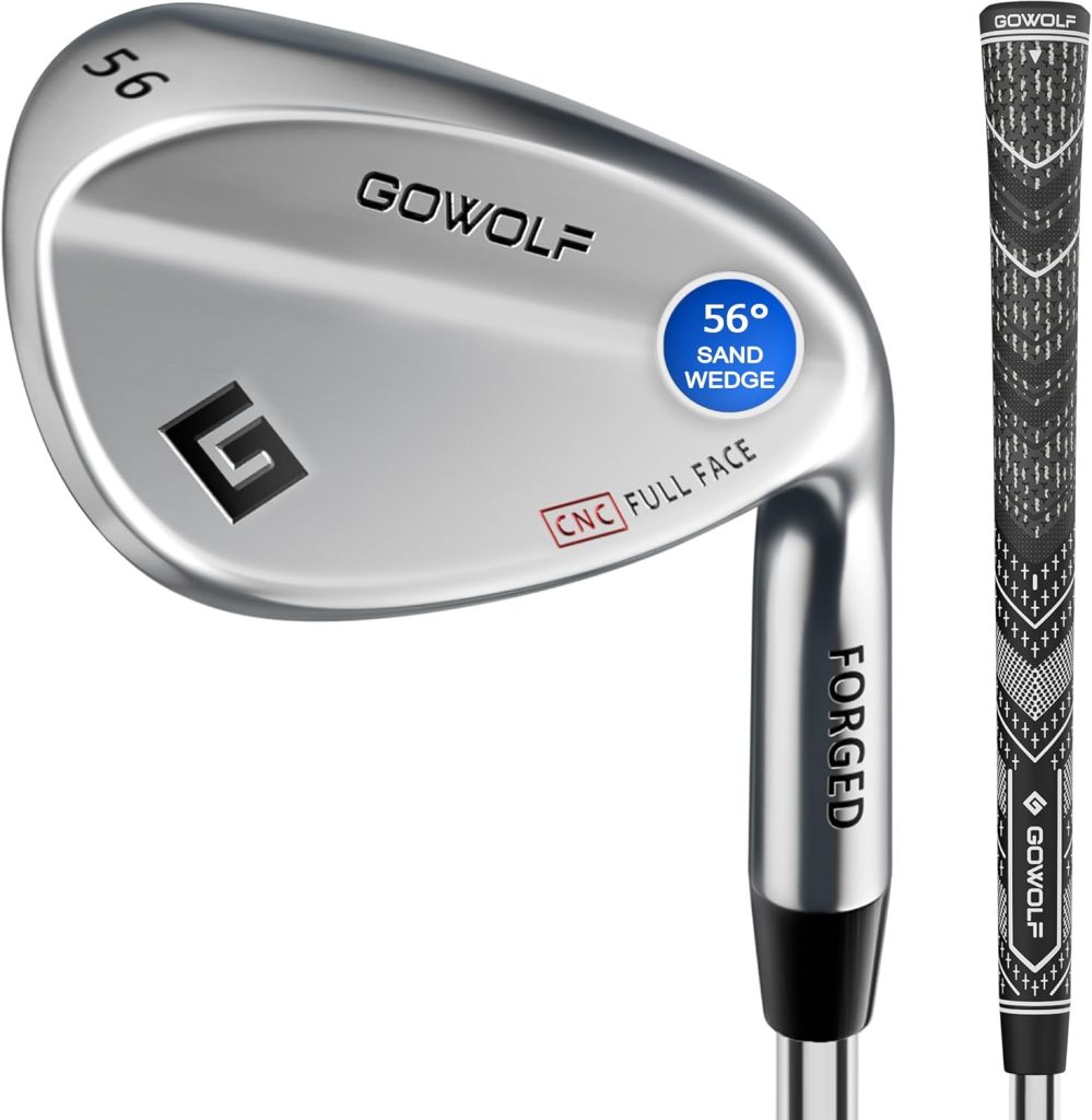 Gowolf Forged Golf Wedges 50/52/54/56/58/60/69 Degree Single or Sets for Men, Right Hand Premium Full Face Gap Wedge Sand Wedge Lob Wedge Golf Club, Great Golf Gifts - CNC Milled Face for More Spin Gowolf Forged Golf Wedges 50/52/54/56/58/60/69 Degree Single or Sets for Men, Right Hand Premium Full Face Gap Wedge Sand Wedge Lob Wedge Golf Club, Great Golf Gifts - CNC Milled Face for More Spin