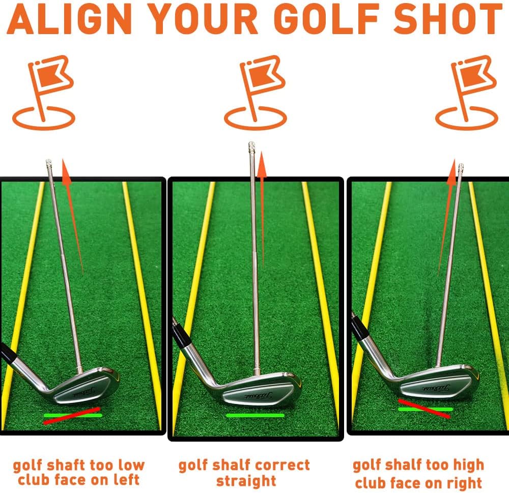 THE GOLFER STORE Golf Alignment Rods, Golf Swing Trainer Aid Golf Club Alignment Stick Corrector Help Visualize and Align Your Golf Shot Golf Alignment Aids THE GOLFER STORE Golf Alignment Rods, Golf Swing Trainer Aid Golf Club Alignment Stick Corrector Help Visualize and Align Your Golf Shot Golf Alignment Aids