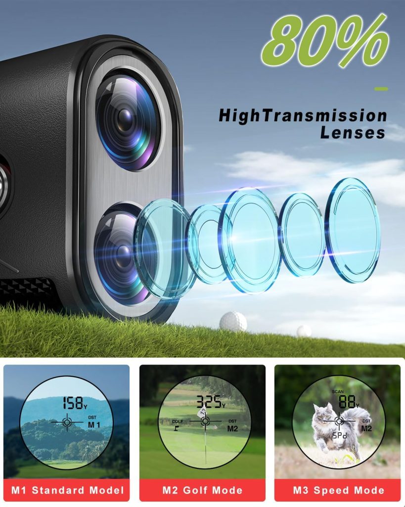 1200 Yards Range Finder Golf, 7X Magnification Golf Rangefinder with Slope, Laser Range Finder with Flag Lock, 0.5 Yard Accuracy, Ideal Golf Accessories for Golfers Hunting 1200 Yards Range Finder Golf, 7X Magnification Golf Rangefinder with Slope, Laser Range Finder with Flag Lock, 0.5 Yard Accuracy, Ideal Golf Accessories for Golfers Hunting