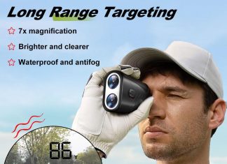 1200 Yards Range Finder Golf, 7X Magnification Golf Rangefinder with Slope, Laser Range Finder with Flag Lock, 0.5 Yard Accuracy, Ideal Golf Accessories for Golfers & Hunting