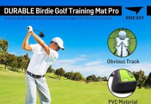 Birdie Golf: Birdie Mat Pro – Swing Training Aid, Sequin Tech Surface, Analyze Swing Path & Ball Impact, Portable in- Outdoor, 19.25″ Sports Accessory