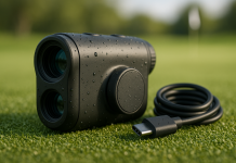 Golf Range Finder with Slope & Triangulation, 1300Yard Rangefinder, 5.3oz Compact, Lightweight, 0.2s Flag Lock Vibration, Magnetic Mount, USB-C Rechargeable, 6X Magnification, Waterproof IPX54