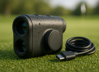 Golf Range Finder with Slope & Triangulation, 1300Yard Rangefinder, 5.3oz Compact, Lightweight, 0.2s Flag Lock Vibration, Magnetic Mount, USB-C Rechargeable, 6X Magnification, Waterproof IPX54