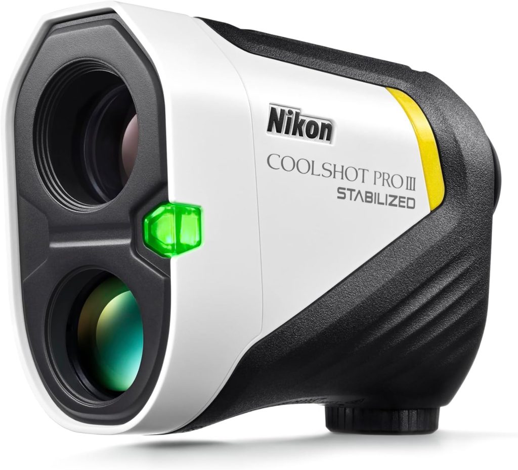 Nikon COOLSHOT PROIII STABILIZED Golf Laser Rangefinder | Waterproof 6X Monocular Optics with Hyper Read, Slope Compensation Dual Locked ON Quake | Golf Actual Distance Modes Nikon COOLSHOT PROIII STABILIZED Golf Laser Rangefinder | Waterproof 6X Monocular Optics with Hyper Read, Slope Compensation Dual Locked ON Quake | Golf Actual Distance Modes
