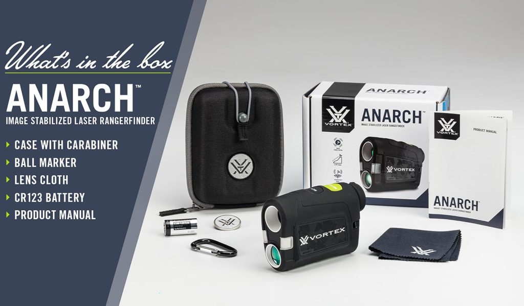 Vortex Optics Anarch Image Stabilized Golf Laser Rangefinder - Tournament Legal, PinSpotter Mode, Slope Mode, Cart Magnet, Waterproof, Shockproof - Unlimited, Unconditional Warranty Vortex Optics Anarch Image Stabilized Golf Laser Rangefinder - Tournament Legal, PinSpotter Mode, Slope Mode, Cart Magnet, Waterproof, Shockproof - Unlimited, Unconditional Warranty