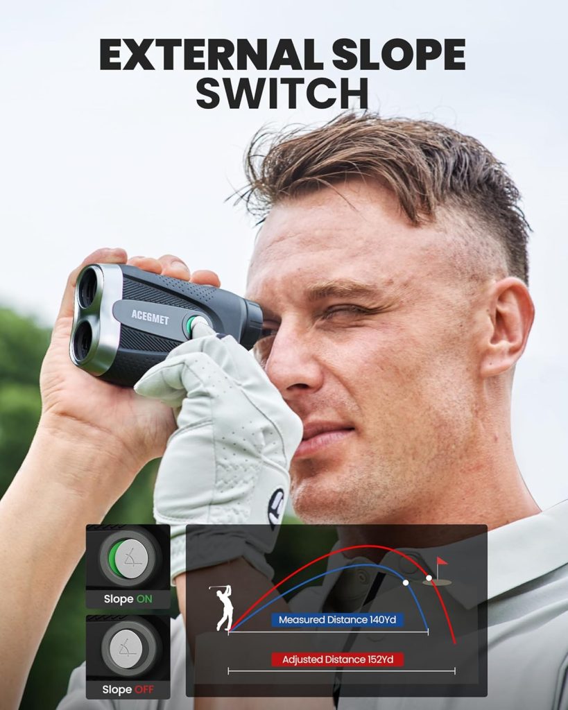 ACEGMET PF2C Golf Rangefinder with Slope, 0.3s Flag Pole Locking Vibration, ±1yd Accuracy, Yards Rechargeable Laser Range Finder Golf with Magnetic, Golf Accessories for Men ACEGMET PF2C Golf Rangefinder with Slope, 0.3s Flag Pole Locking Vibration, ±1yd Accuracy, Yards Rechargeable Laser Range Finder Golf with Magnetic, Golf Accessories for Men