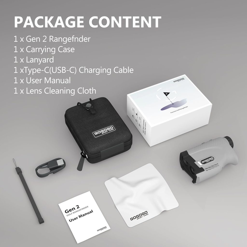 Gogogo Sport Vpro Gen Golf Laser Rangefinder,/2500Y Ranging, Ultra-Clear Optics with 99% Transmission Lens OLED Display, Dual Power Sources,Flaglock/Slope/Magnetic Gogogo Sport Vpro Gen Golf Laser Rangefinder,/2500Y Ranging, Ultra-Clear Optics with 99% Transmission Lens OLED Display, Dual Power Sources,Flaglock/Slope/Magnetic