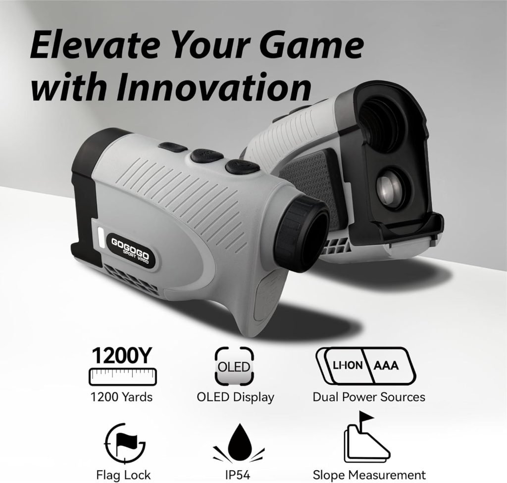 Gogogo Sport Vpro Gen Golf Laser Rangefinder,/2500Y Ranging, Ultra-Clear Optics with 99% Transmission Lens OLED Display, Dual Power Sources,Flaglock/Slope/Magnetic Gogogo Sport Vpro Gen Golf Laser Rangefinder,/2500Y Ranging, Ultra-Clear Optics with 99% Transmission Lens OLED Display, Dual Power Sources,Flaglock/Slope/Magnetic