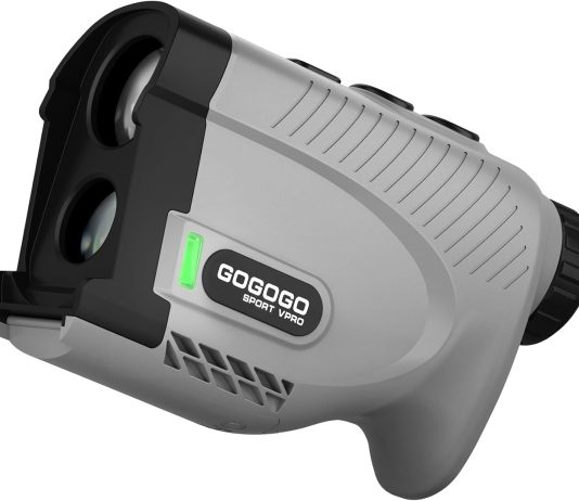 Gogogo Sport Vpro Gen 2 Golf Laser Rangefinder, 1200/2500Y Ranging, Ultra-Clear Optics with 99% Transmission Lens OLED Display, Dual Power Sources,Flaglock/Slope/Magnetic